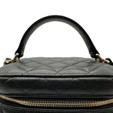 シャネル CHANEL マトラッセ トップハンドル バニティバッグ AS2362 31番台 ブラック ゴールド金具 キャビアスキン レディース ショルダーバッグ