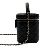 シャネル CHANEL マトラッセ トップハンドル バニティバッグ AS2362 31番台 ブラック ゴールド金具 キャビアスキン レディース ショルダーバッグ