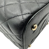 シャネル CHANEL マトラッセ トップハンドル バニティバッグ AS2362 31番台 ブラック ゴールド金具 キャビアスキン レディース ショルダーバッグ