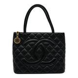 シャネル CHANEL 復刻トート A01804 8番台 ブラック ゴールド金具 キャビアスキン レディース トートバッグ