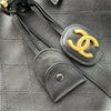 シャネル CHANEL ビコローレ ボストンバッグ 3番台 ブラック ゴールド金具 ラムスキン レディース ボストンバッグ