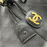 シャネル CHANEL ビコローレ ボストンバッグ 3番台 ブラック ゴールド金具 ラムスキン レディース ボストンバッグ
