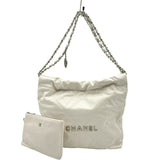 シャネル CHANEL CHANEL22 スモール AS3260 ホワイト ゴールド金具 シャイニーカーフ レディース ハンドバッグ ショルダーバッグ