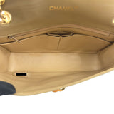 シャネル CHANEL ウェーブステッチ フラップバッグ 0番台 ベージュ ゴールド金具 ラムスキン レディース ショルダーバッグ