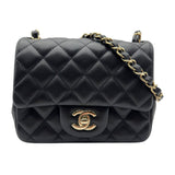 シャネル CHANEL ミニクラシック ハンドバッグ A35200 ブラック ゴールド金具 ラムスキン レディース ショルダーバッグ