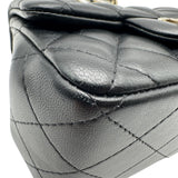 シャネル CHANEL ミニクラシック ハンドバッグ A35200 ブラック ゴールド金具 ラムスキン レディース ショルダーバッグ