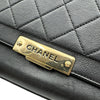 シャネル CHANEL ラージ ラベルクリック フラップバッグ A93703 23番台 ブラック ゴールド金具 カーフ レディース ショルダーバッグ