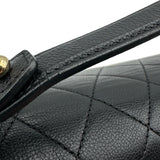 シャネル CHANEL ラージ ラベルクリック フラップバッグ A93703 23番台 ブラック ゴールド金具 カーフ レディース ショルダーバッグ