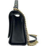 シャネル CHANEL ラージ ラベルクリック フラップバッグ A93703 23番台 ブラック ゴールド金具 カーフ レディース ショルダーバッグ