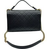 シャネル CHANEL ラージ ラベルクリック フラップバッグ A93703 23番台 ブラック ゴールド金具 カーフ レディース ショルダーバッグ