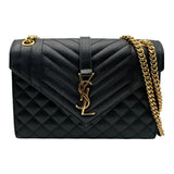 サンローラン SAINT LAURENT エンヴェーロブチェーンショルダーバッグ 487206 ブラック レザー レディース ショルダーバッグ