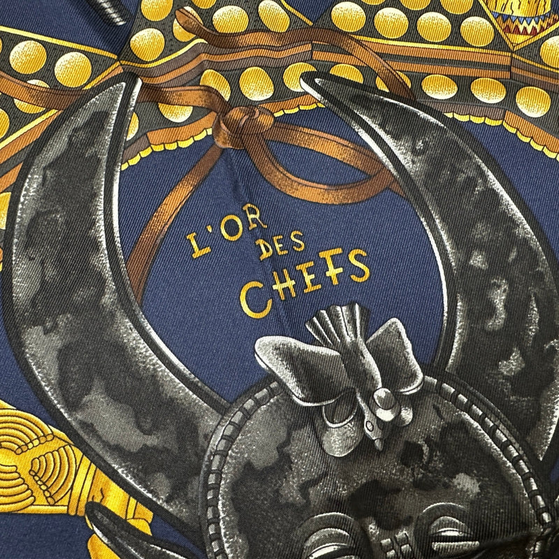 エルメス HERMES カレ90 L'OR DES CHEFS マルチカラー シルク