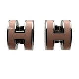 エルメス HERMES ポップH ミニピアス ピンク シルバー金具 エナメル/メタル アクセサリー