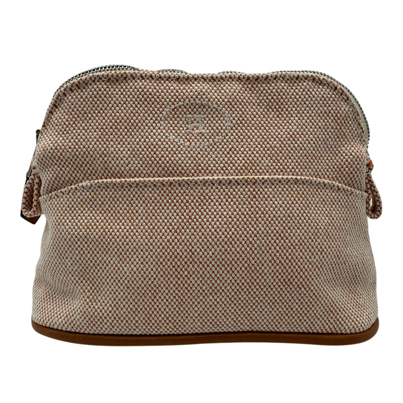 エルメス HERMES ボリードポーチ15 ベージュ/オレンジ トワル