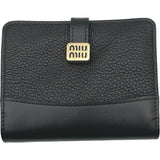 ミュウミュウ miu miu コンパクトウォレット 5MV204 ブラック レザー レディース 二つ折り財布