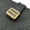 ミュウミュウ miu miu コンパクトウォレット 5MV204 ブラック レザー レディース 二つ折り財布