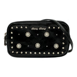 ミュウミュウ miu miu スタッズ アクセサリーポーチ ブラック ヴィッテロリュクスレザー レディース ポーチ