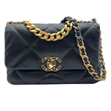 シャネル CHANEL CHANEL19バッグ AS1160 30番台 ブラック シルバー/ゴールド金具 シャイニーラムスキン レディース ショルダーバッグ