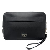 プラダ PRADA サフィアーノトラベル セカンドバッグ VR0052 ブラック サフィアーノレザー メンズ セカンドバッグ