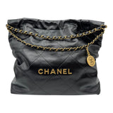 シャネル CHANEL CHANEL22 ハンドバッグ AS3261 ブラック ゴールド金具 シャイニーカーフスキン レディース ハンドバッグ