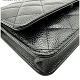 シャネル CHANEL マトラッセ チェーンウォレット AP0250 ブラック シルバー金具 キャビアスキン レディース ショルダーバッグ