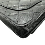 シャネル CHANEL マトラッセ チェーンウォレット AP0250 ブラック シルバー金具 キャビアスキン レディース ショルダーバッグ