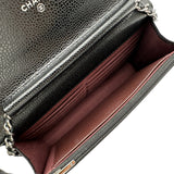 シャネル CHANEL マトラッセ チェーンウォレット AP0250 ブラック シルバー金具 キャビアスキン レディース ショルダーバッグ
