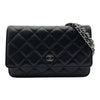 シャネル CHANEL マトラッセ チェーンウォレット AP0250 ブラック シルバー金具 キャビアスキン レディース ショルダーバッグ