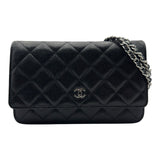 シャネル CHANEL マトラッセ チェーンウォレット AP0250 ブラック シルバー金具 キャビアスキン レディース ショルダーバッグ