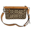 コーチ COACH シグネチャーショルダーバッグ ベージュ シグネチャーキャンバス/レザー ユニセックス ショルダーバッグ