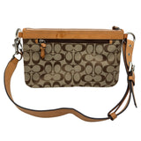 コーチ COACH シグネチャーショルダーバッグ ベージュ シグネチャーキャンバス/レザー ユニセックス ショルダーバッグ