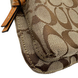 コーチ COACH シグネチャーショルダーバッグ ベージュ シグネチャーキャンバス/レザー ユニセックス ショルダーバッグ