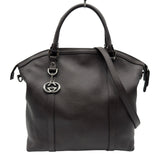 グッチ GUCCI インターロッキングGチャーム トートバッグ 339551 ブラウン レザー レディース トートバッグ