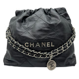 シャネル CHANEL CHANEL22 スモールバッグ AS3260 ブラック シルバー金具 シャイニーカーフ レディース ショルダーバッグ