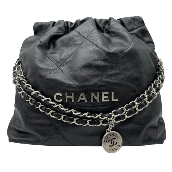 シャネル CHANEL CHANEL22 スモールバッグ AS3260 ブラック シルバー