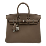 エルメス HERMES バーキン25 G刻 エトゥープ シルバー金具 トゴ レディース ハンドバッグ