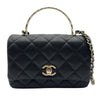 シャネル CHANEL トップハンドル ミニフラップバッグ AS5554 ブラック ゴールド金具 キャビアスキン レディース ハンドバッグ