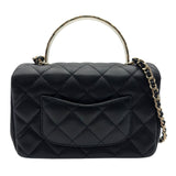 シャネル CHANEL トップハンドル ミニフラップバッグ AS5554 ブラック ゴールド金具 キャビアスキン レディース ハンドバッグ