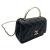 シャネル CHANEL トップハンドル ミニフラップバッグ AS5554 ブラック ゴールド金具 キャビアスキン レディース ハンドバッグ