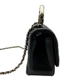 シャネル CHANEL トップハンドル ミニフラップバッグ AS5554 ブラック ゴールド金具 キャビアスキン レディース ハンドバッグ