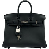 エルメス HERMES バーキン25 G刻印 ブラック シルバー金具 トゴ レディース ハンドバッグ