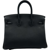 エルメス HERMES バーキン25 G刻印 ブラック シルバー金具 トゴ レディース ハンドバッグ