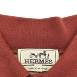 エルメス HERMES 総柄デザイン半袖ポロシャツ ブラウン コットン メンズ ポロシャツ