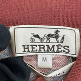 エルメス HERMES 総柄デザイン半袖ポロシャツ ブラウン コットン メンズ ポロシャツ