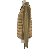 モンクレール MONCLER ダウン切替ニットジャケット キャメル ポリエステル レディース ダウンジャケット