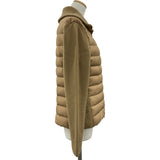 モンクレール MONCLER ダウン切替ニットジャケット キャメル ポリエステル レディース ダウンジャケット