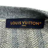 ルイ・ヴィトン LOUIS VUITTON LVロゴストライプジャガードカーディガン HUN67W ブルー ウール メンズ カーディガン