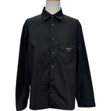 プラダ PRADA トライアングルロゴナイロン長袖シャツ SC514 ブラック ナイロン メンズ ナイロンジャケット