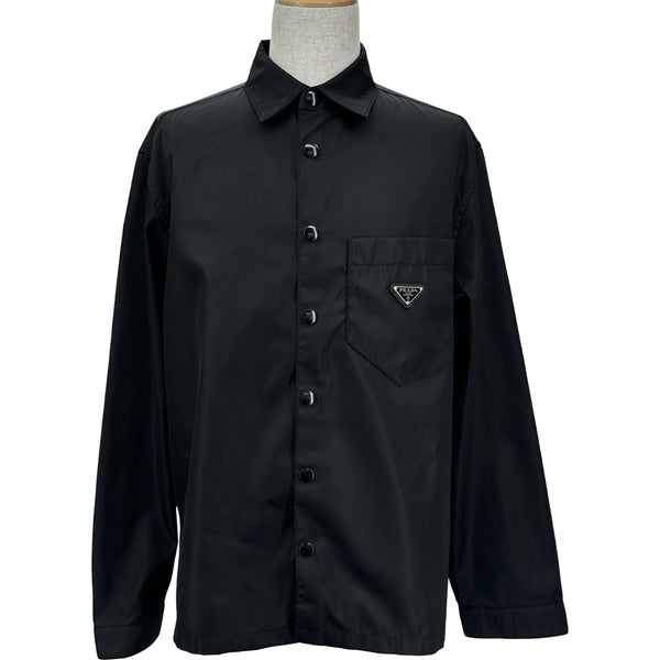 プラダ PRADA トライアングルロゴナイロン長袖シャツ SC514 ブラック