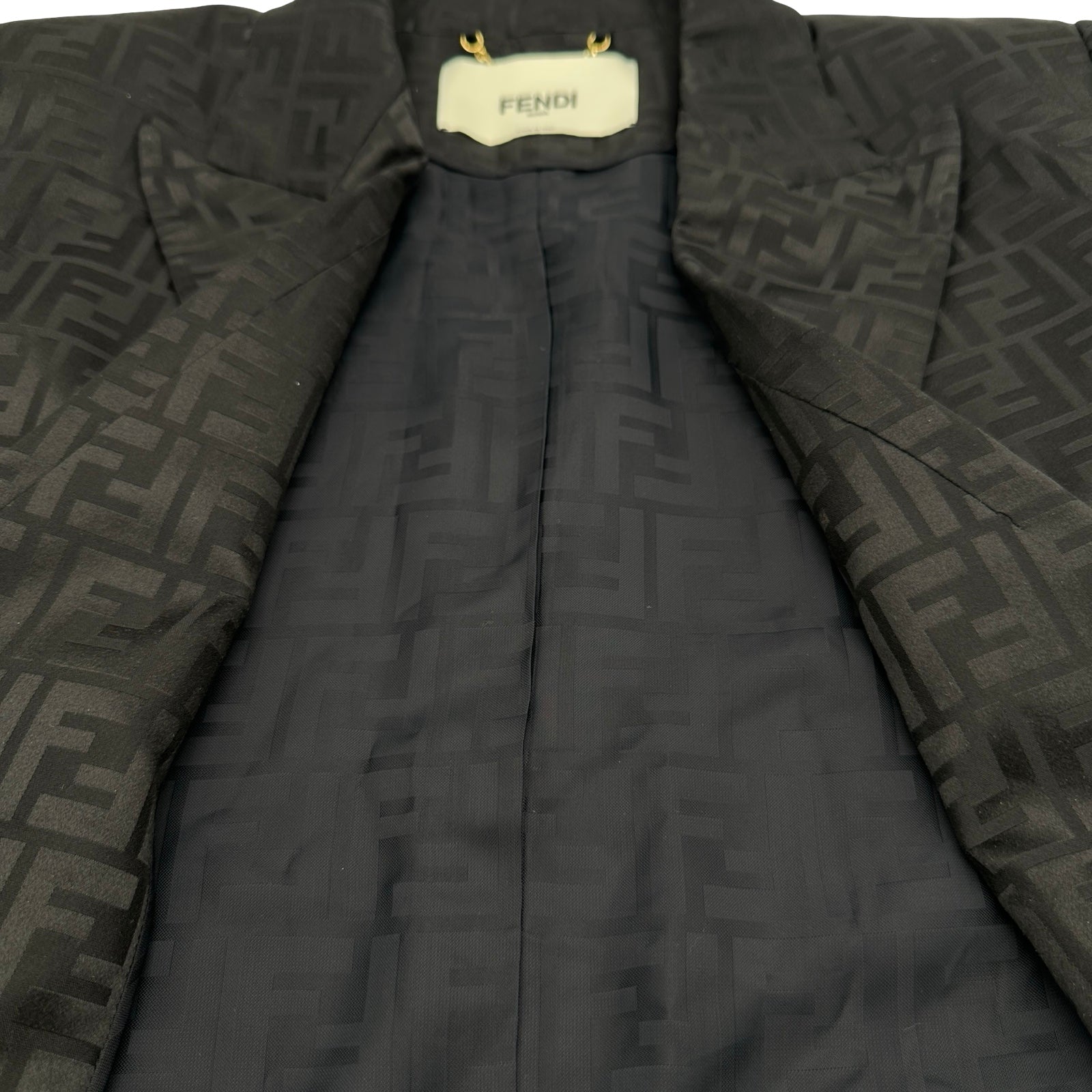 フェンディ FENDI FF総柄シルクテーラードジャケット FJ7286 ブラック 
